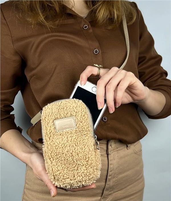 Tela Astarlı Telefon Çantası